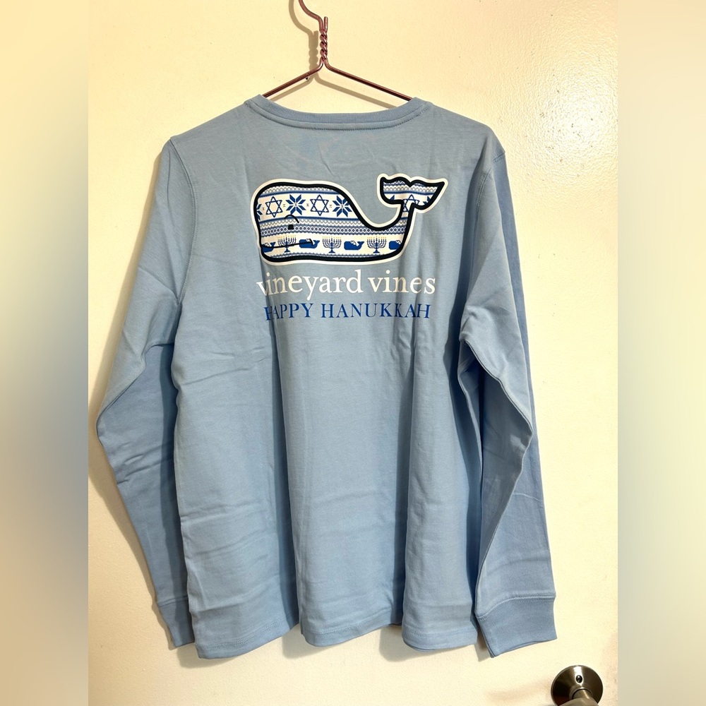 NWT women’s Hanukkah Whale long shave pocket tee